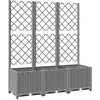 Image de Vidaxl JardiniÃ¨re Avec Treillis Gris Clair 120x40x136 Cm Pp