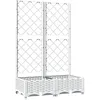 Image de Vidaxl JardiniÃ¨re Avec Treillis Blanc 80x40x121,5 Cm Pp