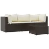 Image de Salon De Jardin 4 Pcs Avec Coussins Marron RÃ©sine TressÃ©e