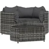Image de Salon De Jardin 4 Pcs Avec Coussins Gris RÃ©sine TressÃ©e
