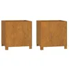 Image de Vidaxl JardiniÃ¨res Avec Pieds 2 Pcs Gris 42x40x43 Cm Acier Corten