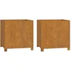 Image de Vidaxl JardiniÃ¨res Avec Pieds 2 Pcs Gris 49x47x50 Cm Acier Corten
