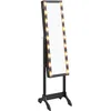 Image de Miroir sur pied blanc avec LED noir 34x37x146 cm vidaXL vidaXL