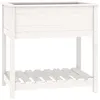 Image de Vidaxl JardiniÃ¨re Avec ÃtagÃ¨re Blanc 82,5x54x81 Cm Bois Massif De Pin