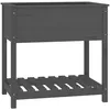 Image de Vidaxl JardiniÃ¨re Avec ÃtagÃ¨re Gris 82,5x54x81 Cm Bois Massif De Pin