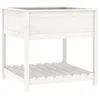 Image de Vidaxl JardiniÃ¨re Avec ÃtagÃ¨re Blanc 82,5x82,5x81cm Bois Massif De Pin