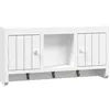 Image de vidaXL Armoire Ã  clÃ©s Blanc 40x8,5x20 cm Bois d'ingÃ©nierie et acier