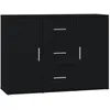 Image de vidaXL Buffet Noir 91x29,5x65 cm Bois d'ingÃ©nierie