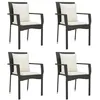 Image de Vidaxl Chaises De Jardin 4 Pcs Avec Coussins RÃ©sine TressÃ©e Noir