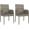 Image de Vidaxl Chaises De Jardin Avec Coussins 2 Pcs RÃ©sine TressÃ©e Gris