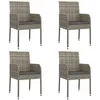 Image de Vidaxl Chaises De Jardin Avec Coussins 4 Pcs RÃ©sine TressÃ©e Gris