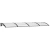 Image de Auvent De Porte Avec Cadre En Aluminium & Supports Abs Noir 350x100 Cm Polycarbonate