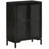 Image de vidaXL Buffet noir 55x30x77 cm bois massif de manguier et fer