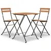 Image de Vidaxl Ensemble De Bistro Pliable 3 Pcs Bois De Teck Massif Et Acier