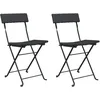 Image de Vidaxl Chaises De Bistrot Pliantes 2 Pcs Noir RÃ©sine TressÃ©e Et Acier