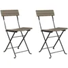 Image de Vidaxl Chaises De Bistrot Pliantes 2 Pcs Gris RÃ©sine TressÃ©e Et Acier