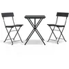 Image de Vidaxl Ensemble De Bistro Pliable 3 Pcs Noir RÃ©sine TressÃ©e