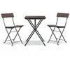 Image de Vidaxl Ensemble De Bistro Pliable 3 Pcs Marron RÃ©sine TressÃ©e
