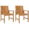 Image de Vidaxl Chaises Ã DÃ®ner De Jardin 2 Pcs Bois Massif D'acacia
