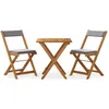 Image de Vidaxl Ensemble De Bistro Pliable 3 Pcs Avec Coussins Acacia Solide