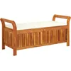 Image de Vidaxl Banc De Rangement De Jardin Avec Coussin 126 Cm Bois D'acacia