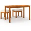 Image de Vidaxl Ensemble Ã DÃ®ner De Jardin 3 Pcs Avec Coussins Acacia Solide