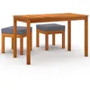 Image de Vidaxl Ensemble Ã DÃ®ner De Jardin 3 Pcs Avec Coussins Acacia Solide