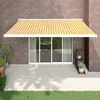 Image de Vidaxl Auvent RÃ©tractable Jaune Et Blanc 4x3 M Tissu Et Aluminium