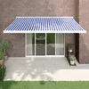 Image de Vidaxl Auvent RÃ©tractable Bleu Et Blanc 4x3 M Tissu Et Aluminium