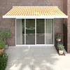 Image de Vidaxl Auvent RÃ©tractable Jaune Et Blanc 3x2,5 M Tissu Et Aluminium