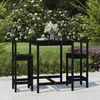 Image de Vidaxl Ensemble De Bar De Jardin 3 Pcs Noir Bois De Pin Massif