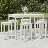Image de Vidaxl Ensemble De Bar De Jardin 7 Pcs Blanc Bois De Pin Massif