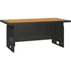 Image de Table De Jardin Noir 100x50x43/63 Cm Acacia Et RÃ©sine TressÃ©e