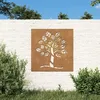 Image de Vidaxl DÃ©coration Murale Jardin 55x55 Cm Acier Corten Design D'arbre