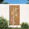 Image de Vidaxl DÃ©coration Murale Jardin 105x55 Cm Acier Corten Design Bambou