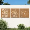Image de Vidaxl DÃ©corations Murales Jardin 3 Pcs 55x55 Cm Design D'herbe