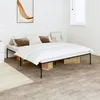 Image de vidaXL Cadre de lit mÃ©tal sans matelas noir 150x200 cm
