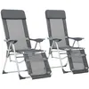 Image de Vidaxl Chaises De Camping Pliantes Et Repose-Pied Lot De 2 TextilÃ¨ne