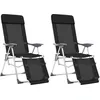 Image de Vidaxl Chaises De Camping Pliantes Et Repose-Pied Lot De 2 TextilÃ¨ne
