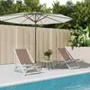 Image de Vidaxl Chaises De Plage Pliantes 2 Pcs Marron Aluminium Et TextilÃ¨ne