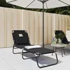 Image de Vidaxl Chaise Longue Pliante Noir Tissu Oxford Acier Enduit De Poudre