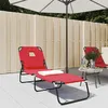 Image de Vidaxl Chaise Longue Pliante Rouge Tissu Oxford Acier Enduit De Poudre
