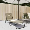 Image de Vidaxl Chaise Longue Pliante Taupe Tissu Oxford Acier Enduit De Poudre