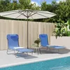 Image de Vidaxl Chaises Longues Pliables Lot De 2 Bleu TextilÃ¨ne Et Acier