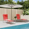 Image de Vidaxl Chaises Longues Pliables Lot De 2 Rouge TextilÃ¨ne Et Acier