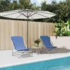 Image de Vidaxl Chaises De Plage Pliantes 2pcs TextilÃ¨ne Acier Enduit De Poudre