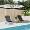 Image de Vidaxl Chaises De Plage Pliantes 2pcs TextilÃ¨ne Acier Enduit De Poudre