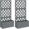Image de Vidaxl JardiniÃ¨res En Treillis 2 Pcs Gris 65x33x135 Cm Wpc