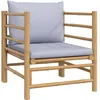 Image de CanapÃ© De Jardin Avec Coussins Gris Clair Bambou