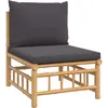 Image de Vidaxl CanapÃ© Central De Jardin Avec Coussins Gris FoncÃ© Bambou